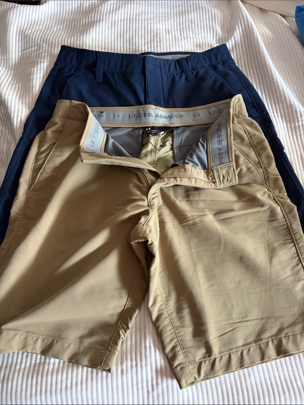 Under Armour Khaki Shorts with Navy Pair